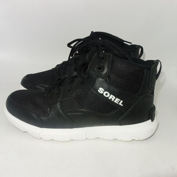 NEW Sorel Black Insulated Explorer Sneaker Mid WP Boots Men's Size 7 - Picture 2 of 8